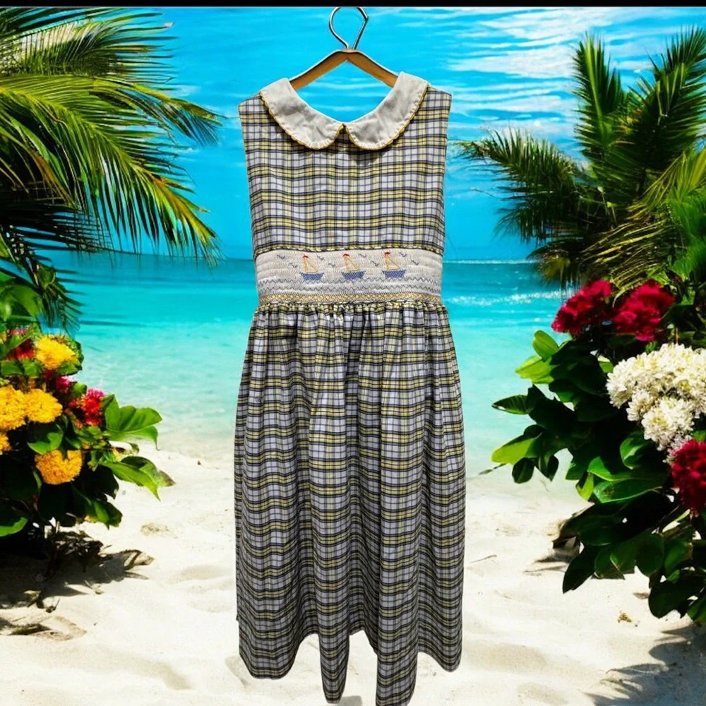 Karla Lacaya Vive La Fête Children's Plaid Dress size 8